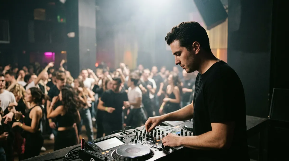 DJ mixant en club de nuit
